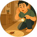 夜中にゴキブリを1匹見かけた…