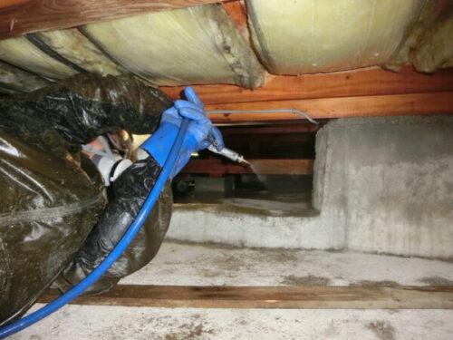 木造住宅の床下シロアリ駆除と防除の作業イメージ